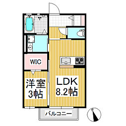 アップルハイム南堀 1LDKの間取図画像