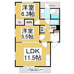 BRAINe 2LDKの間取図画像