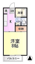 ハイツ・メリーメリー 1Kの間取図画像