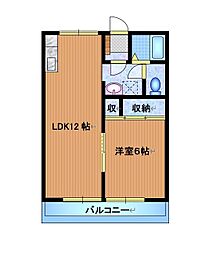 ハイツサンシティー 1LDKの間取図画像