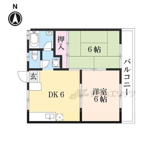 アクティ比叡 102｜滋賀県大津市下阪本2丁目(賃貸アパート2DK・1階・40.58㎡)の写真 その2