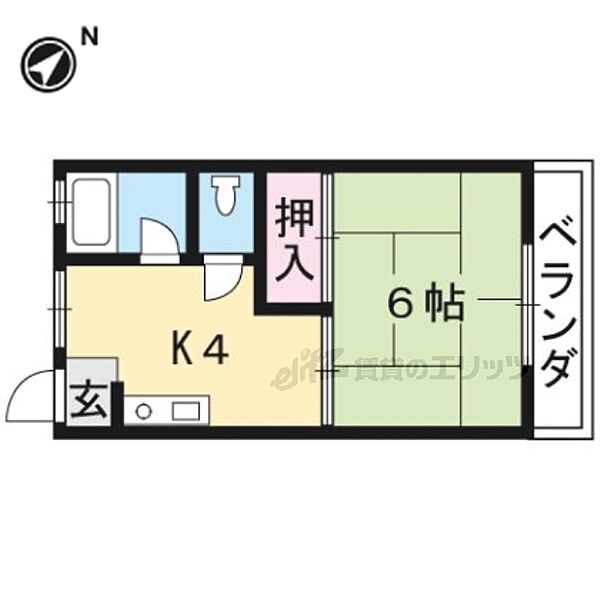 滋賀県草津市平井3丁目(賃貸アパート1DK・2階・20.15㎡)の写真 その2