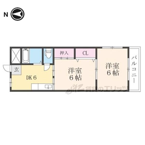 コスモスハイツ長浜 304｜滋賀県長浜市神照町(賃貸マンション2DK・3階・36.36㎡)の写真 その2