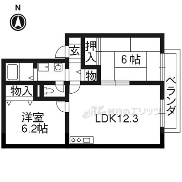 滋賀県大津市大将軍3丁目(賃貸アパート2LDK・1階・53.45㎡)の写真 その2