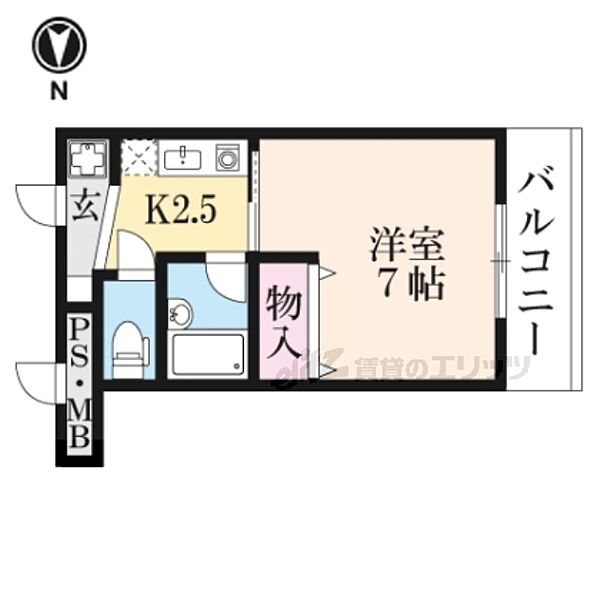 滋賀県彦根市竹ケ鼻町(賃貸マンション1K・4階・25.81㎡)の写真 その2