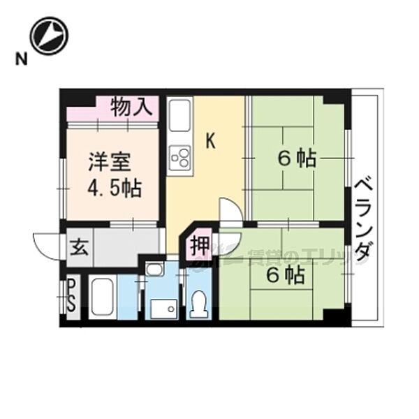 滋賀県大津市大江4丁目(賃貸マンション2LDK・3階・52.00㎡)の写真 その2