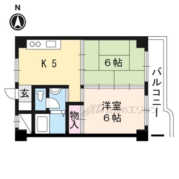 第16洛西ハイツ瀬田 115｜滋賀県大津市大将軍1丁目(賃貸マンション2DK・1階・38.88㎡)の写真 その2