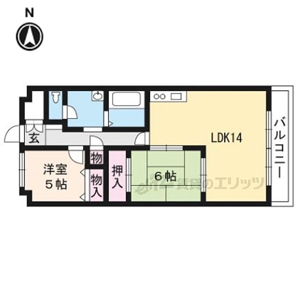 滋賀県栗東市霊仙寺6丁目(賃貸マンション2LDK・4階・60.50㎡)の写真 その2