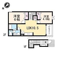 滋賀県湖南市石部中央4丁目（賃貸アパート2LDK・2階・51.67㎡） その2