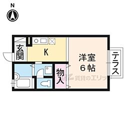 アトリオＴ 2階1Kの間取り
