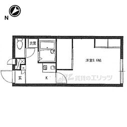 レオパレスセーズ 1階1Kの間取り