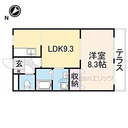 JR東海道・山陽本線 南彦根駅 徒歩7分の賃貸アパート 1階1LDKの間取り