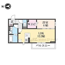 G.LTAKAKAICHOU 2階1LDKの間取り