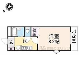JR東海道・山陽本線 南彦根駅 徒歩17分の賃貸アパート 2階1Kの間取り