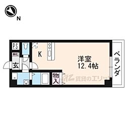 ヴェル・ベルヴィ 3階ワンルームの間取り