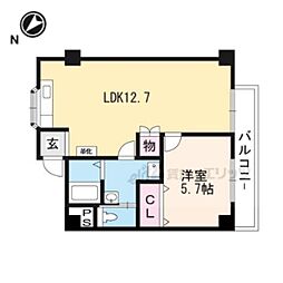 開花えれがんす 2階1LDKの間取り