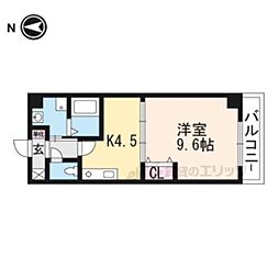 JR東海道・山陽本線 大津駅 徒歩5分の賃貸マンション 2階1DKの間取り