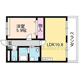 アプローズ 1階1LDKの間取り