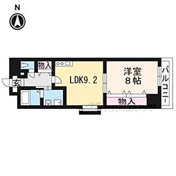 エリーフラッツ浜大津 2階1LDKの間取り