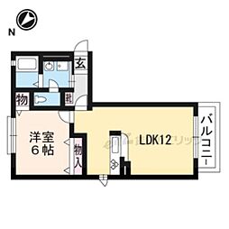 JR東海道・山陽本線 栗東駅 徒歩7分の賃貸アパート 1階1LDKの間取り