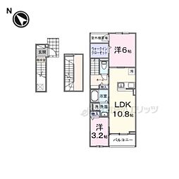 ミウ・ヴィーヴル 2階2LDKの間取り