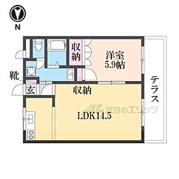 GREEN VILLAGE 2階1LDKの間取り