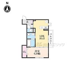 Ｖｉｌｌａ　ｒｉｖｉｅｒｅ 2階1LDKの間取り