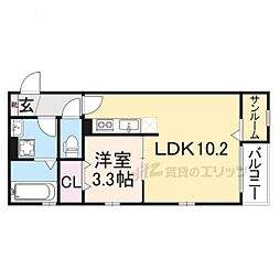 近江鉄道近江本線 ひこね芹川駅 徒歩24分の賃貸アパート 2階1LDKの間取り