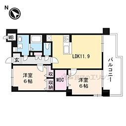 JR東海道・山陽本線 瀬田駅 徒歩8分の賃貸マンション 3階2LDKの間取り