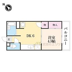 ＰＲＩＮＴＥＭＰＳ 1階1DKの間取り