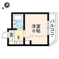 ソレイユヤマダ 3階1Kの間取り