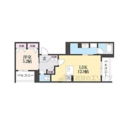 ジョイ　フィールド 1階1LDKの間取り