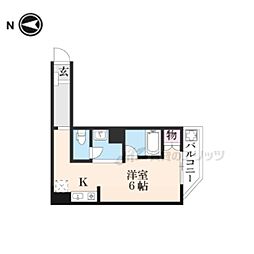 ドミノリバーサイド 3階ワンルームの間取り