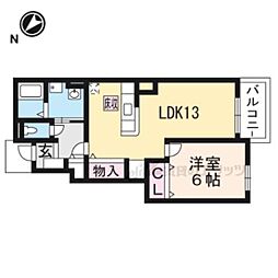 ブローテＡ 1階1LDKの間取り