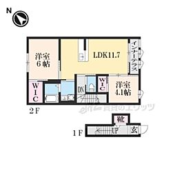 セレーノ 2階2LDKの間取り
