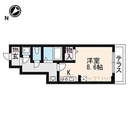 JR東海道・山陽本線 瀬田駅 徒歩25分の賃貸アパート 1階ワンルームの間取り