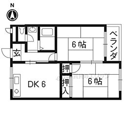 パークテラス瀬田 3階2DKの間取り