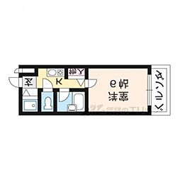 ステージハウス 1階1Kの間取り