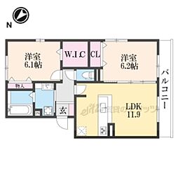 Ａｖａｎｔ　Ｒｉｖｉｅ’ｒｅ 1階2LDKの間取り