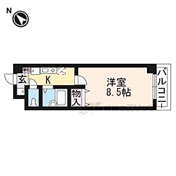 プリオールZEN弐番館 1Kの間取図画像