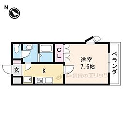 メゾフォルテ 1Kの間取図画像