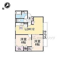 セジュールオ・ラック 2LDKの間取図画像