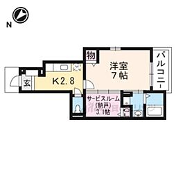 エクセレント15 1Kの間取図画像