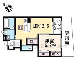 グリーンベル 1LDKの間取図画像