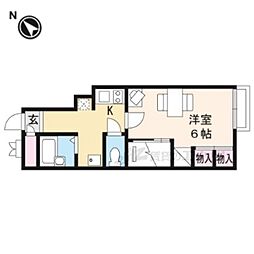レオパレスグリーンコート 1Kの間取図画像