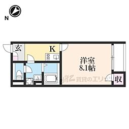 レオネクストグランヴィア5 1Kの間取図画像