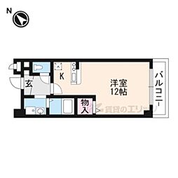 サニーサイドテラスK ワンルームの間取図画像
