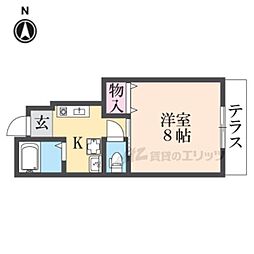 アパート 1Kの間取図画像