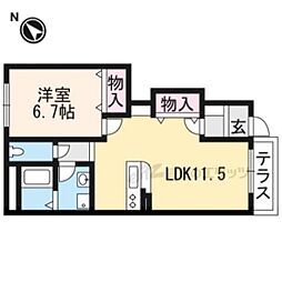 スピカ 1LDKの間取図画像