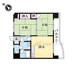 カルフール4 2DKの間取図画像